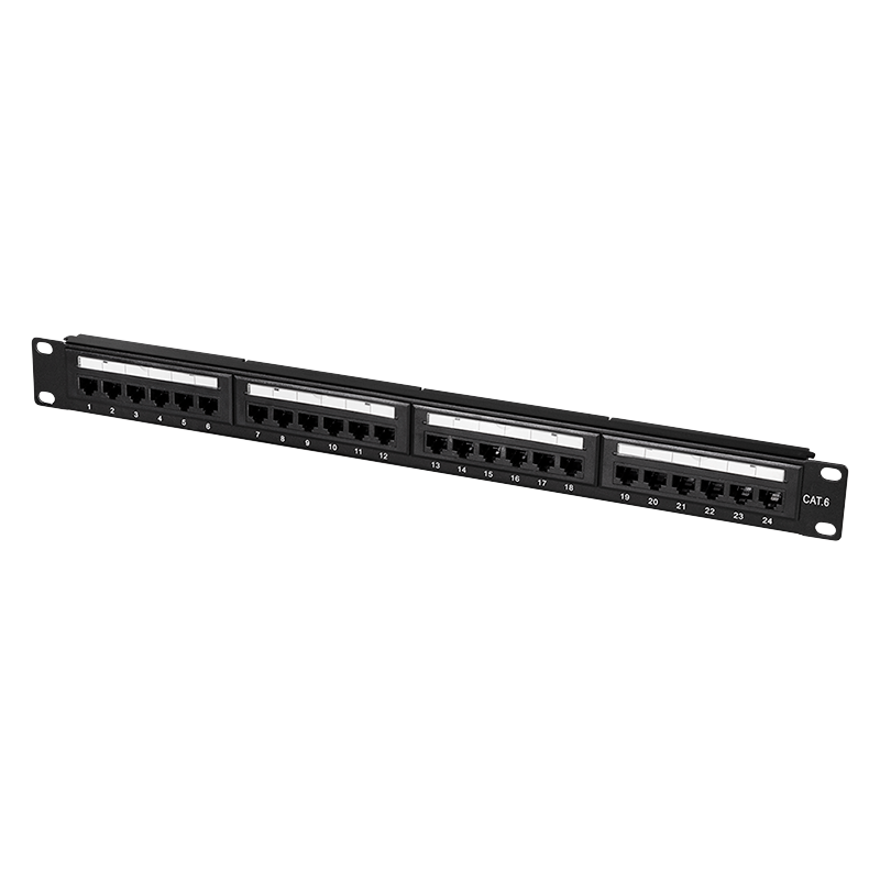Cat.6 Patchpanel 24-Port UTP, 180° Anschluss, EconLine