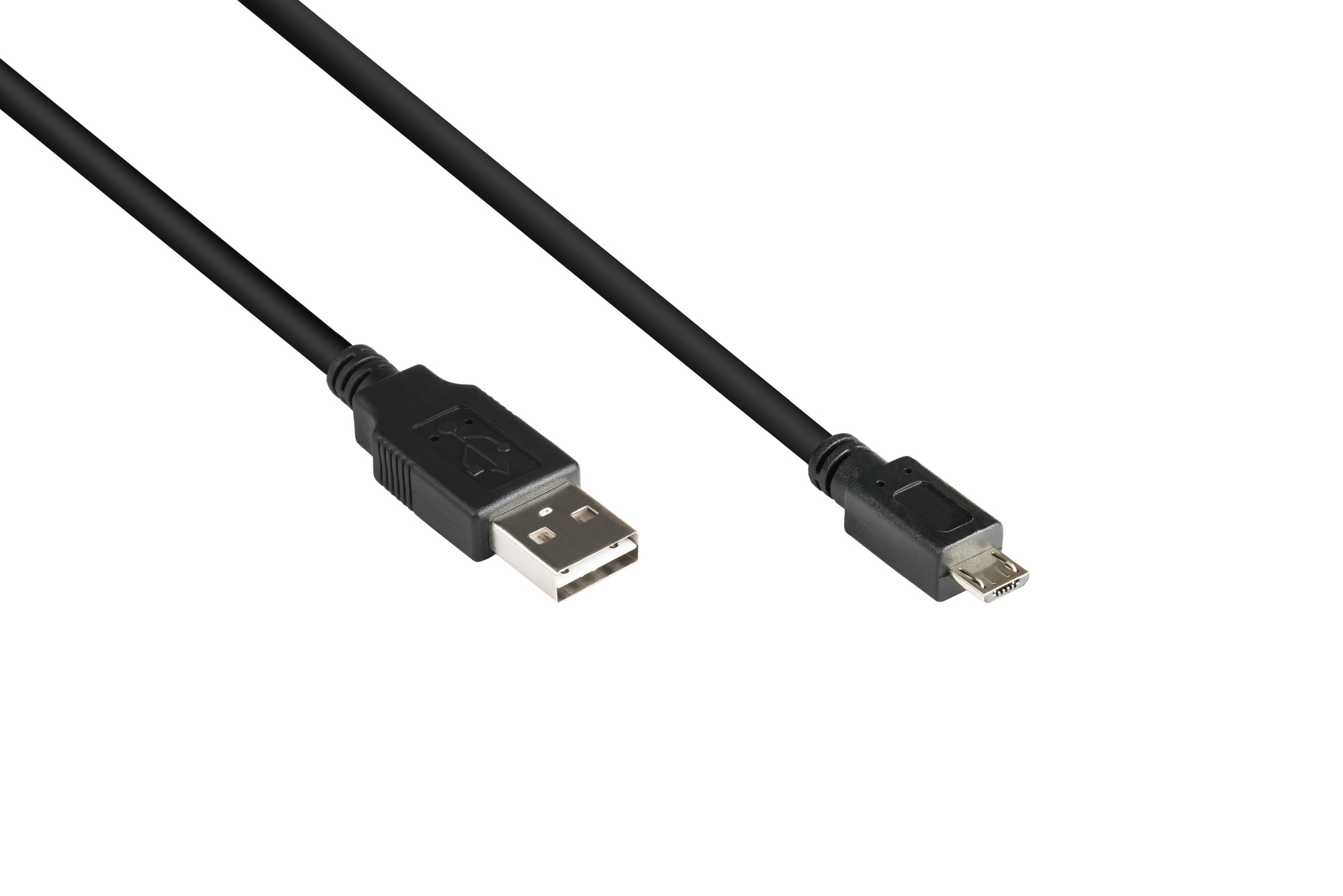 Anschlusskabel USB 2.0 EASY Stecker A an Stecker Micro B, schwarz, 0,5m, Good Connections®