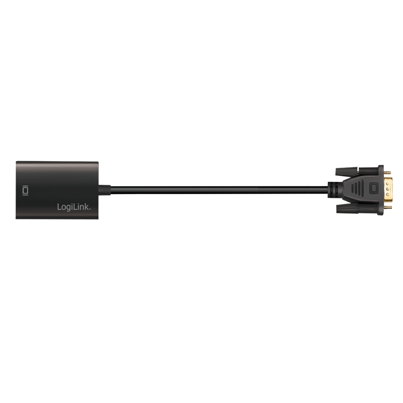 VGA-Adapter, HD15/M zu HDMI-A+3,5 mm+Micro-USB, FHD, schwarz, 0,15 m
