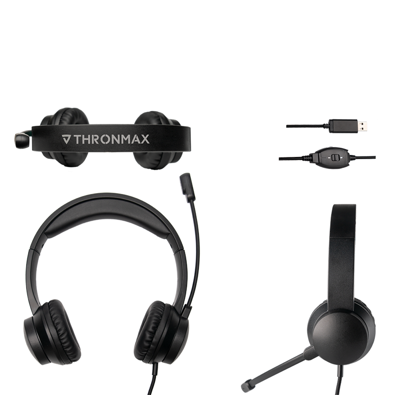 THX-20 Stereo-Headset, 1x USB-A-Stecker, Bügelmikrofon