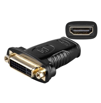 HDMI/DVI-D Adapter, 19-pol. HDMI-Buchse > DVI (24+5) Buchse,