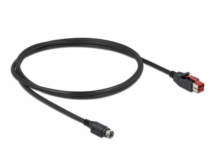 PoweredUSB Kabel Stecker 24 V zu Mini-DIN 3 Pin Stecker 1 m für POS Drucker und Terminals, Delock® [