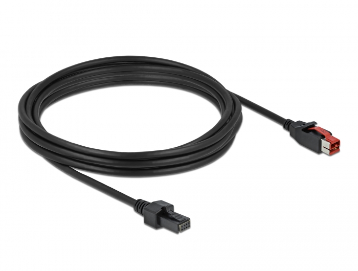 PoweredUSB Kabel Stecker 24 V zu 2 x 4 Pin Stecker 4 m für POS Drucker und Terminals, Delock® [85953