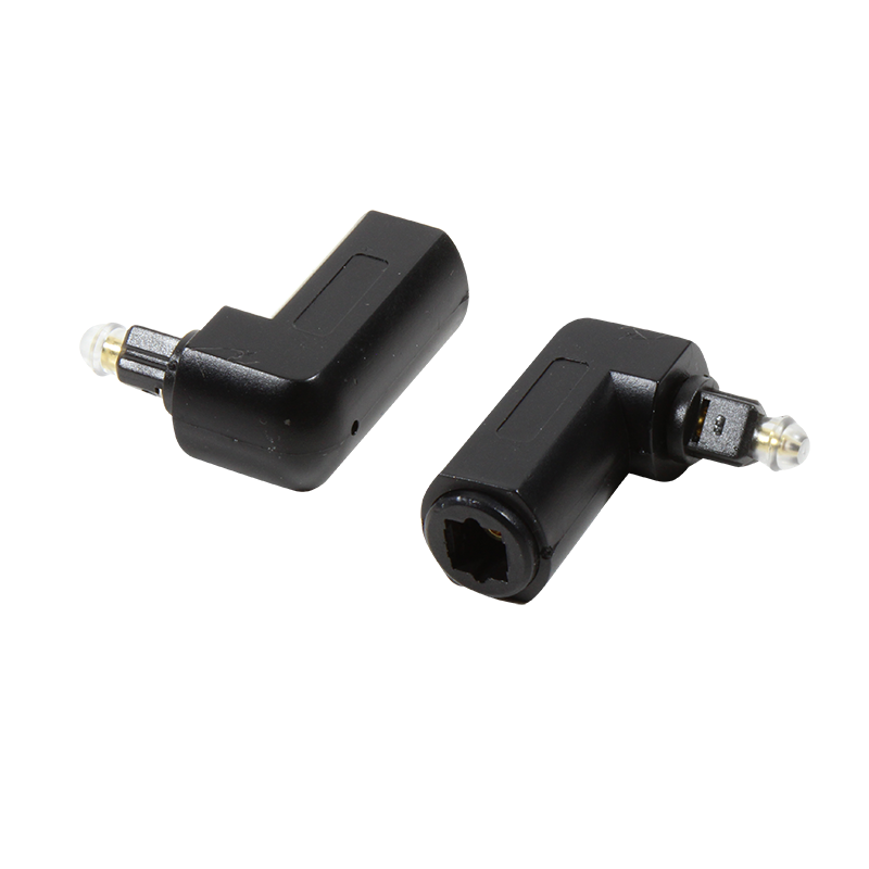Audio-Adapter (90°), Toslink/M zu Toslink/F, schwarz