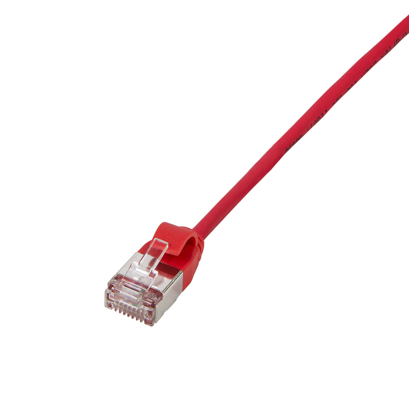 Patchkabel SlimLine, Ultraflex, Cat.6A, U/FTP, rot, 0,3 m