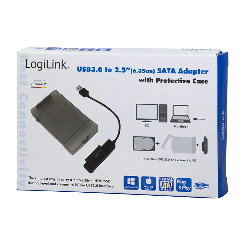 USB 3.0 auf 2,5" SATA Adapter mit Schutzhülle