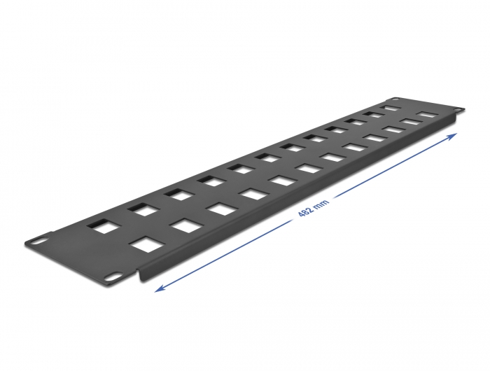 19" Keystone Patchpanel 24 Port 2 HE schwarz, Delock® [66837]