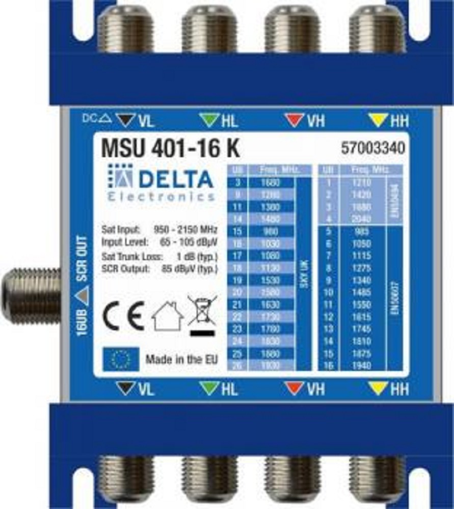 unicable Multischalter 1x Satellit - 4 In - 1 dSCR Out, kaskadierbar unicable Multischalter 1x Satellit - 4 In - 1 dSCR Out, kaskadierbar