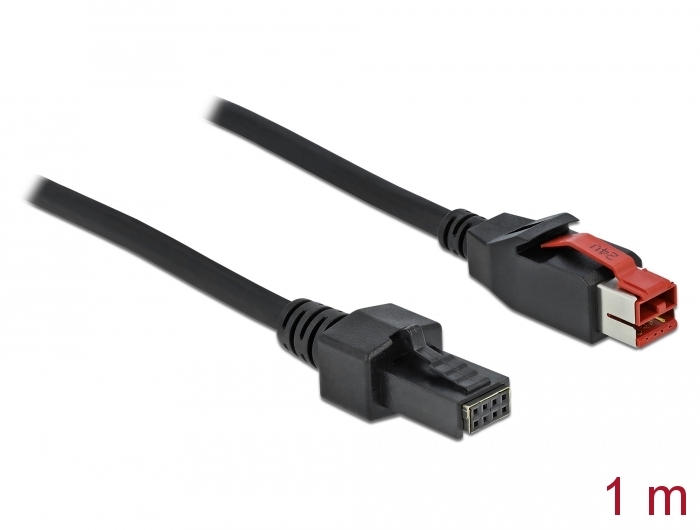 PoweredUSB Kabel Stecker 24 V zu 2 x 4 Pin Stecker 1 m für POS Drucker und Terminals, Delock® [85950