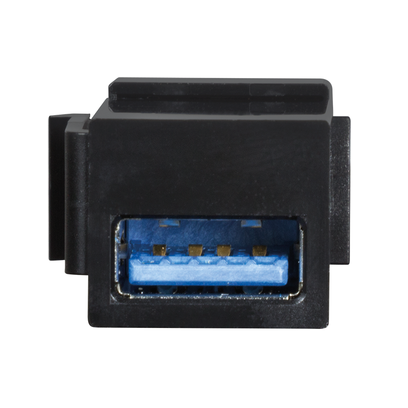 USB 3.0 Keystone-Verbinder, A/F zu USB-A/F, schwarz