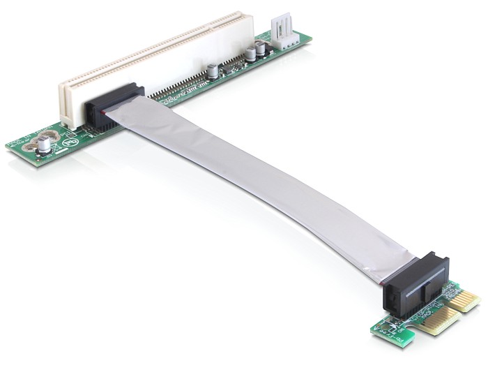 Riser Karte PCI Express x1 an PCI 32Bit 5V mit flexiblem Kab