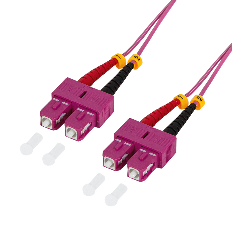 LWL Duplex Patchkabel, OM4, 50/125µ, SC-SC, erikaviolett, 2 m