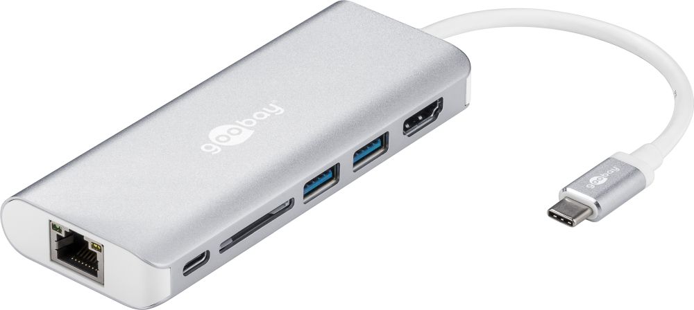 USB-C Multiport Adapter, USB-Hub, USB-C Stecker an 2x USB 3.