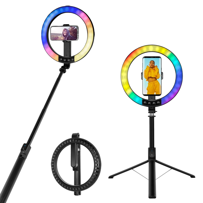 Smartphone-Ringlicht mit Selfie-Stick-Stativ, Fernauslöser, Ø 25 cm