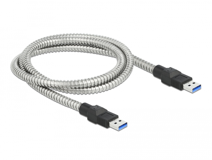 USB 3.2 Gen 1 Kabel Typ-A Stecker zu Typ-A Stecker mit Metallmantel 1 m, Delock® [86775]