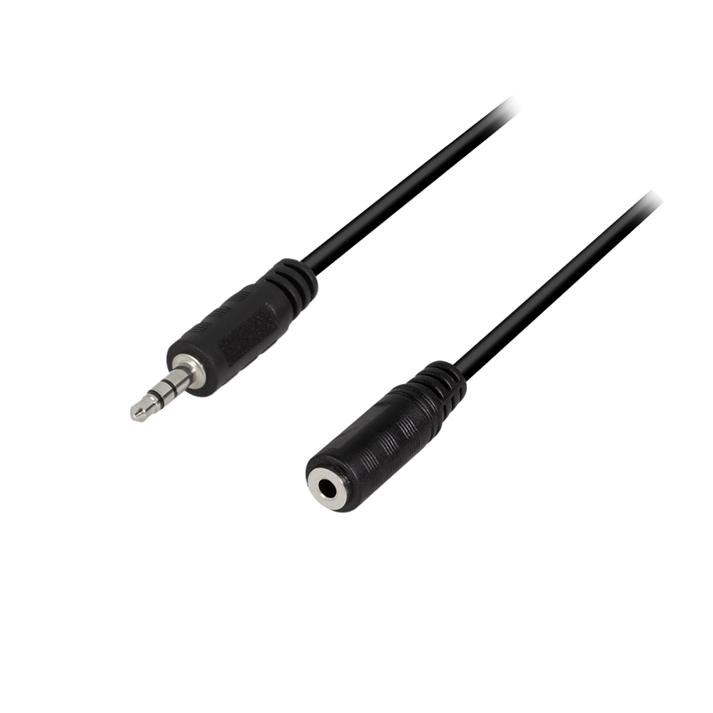 Audio-Kabel, 3,5 mm 3-Pin/M zu 3,5 mm 3-Pin/F, schwarz, 10 m
