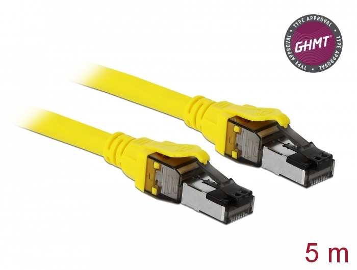 Kabel RJ45 Cat.8.1 S/FTP, gelb, 5 m, Delock® [86585]