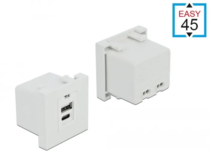 Easy 45 USB Ladeportmodul 1 x USB Typ-A + 1 x USB Type-C™, D