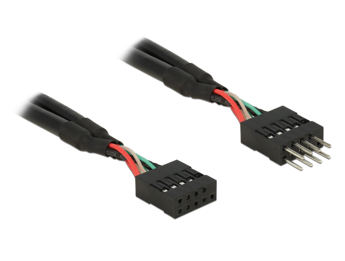 USB 2.0 10 Pin Verlängerungskabel Pfostenstecker an Pfostenbuchse 25 cm, Delock® [83873]