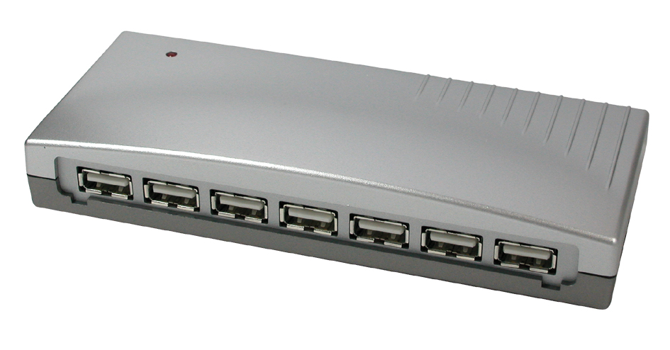 7 Port Externer USB 2.0 HUB inkl. Netzteil und 1.5 Meter Kab