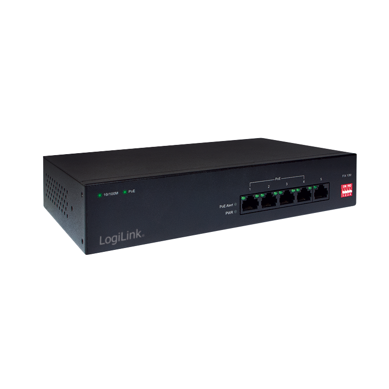 Power over Ethernet (PoE) Switch, 10/100 Mbit/s, 5-port
