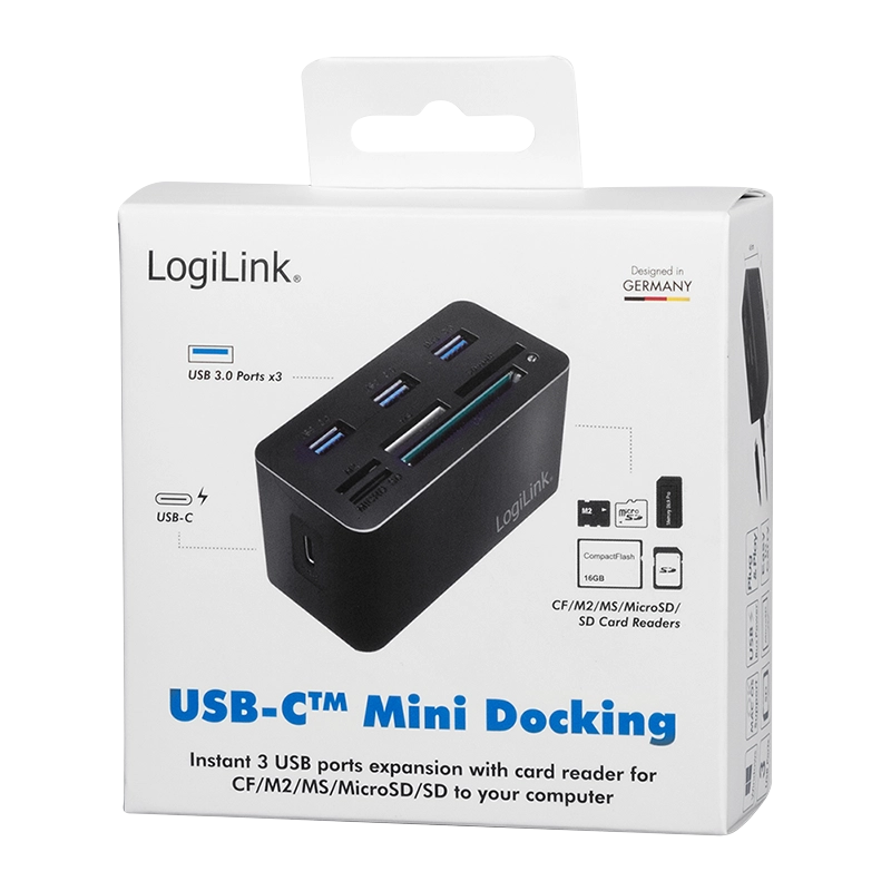 USB 3.2 Gen 1 Dockingstation, 8-Port, mini, schwarz