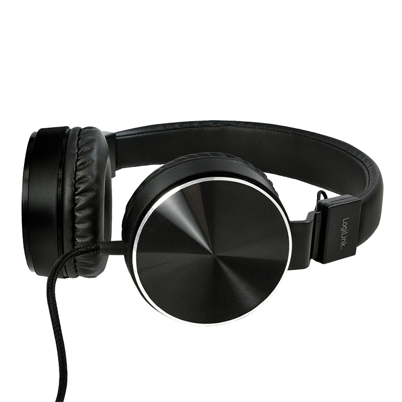 Stereo-Kopfhörer, 1x 3,5-mm-Klinkenstecker, faltbar, schwarz