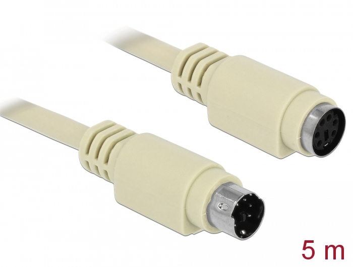 PS/2 Verlängerungskabel, beige, 5 m, Delock® [85804]