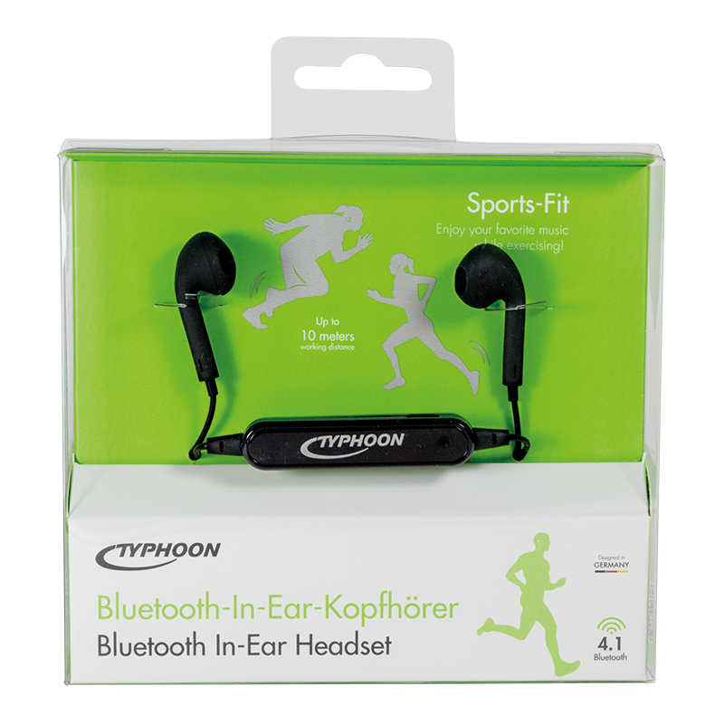 Bluetooth 4.1 Stereo In-Ear Headset, schwarz