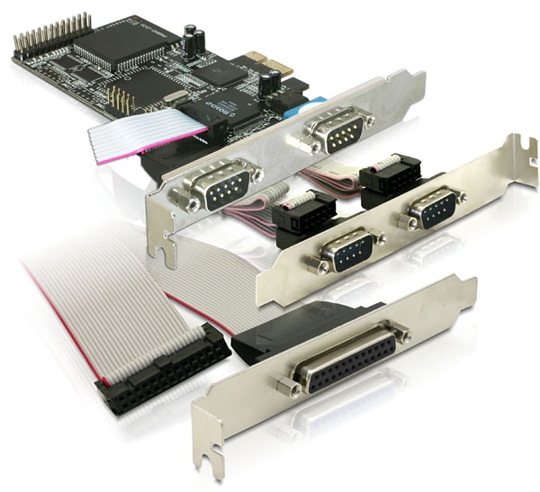 PCI Express Karte 4 x Seriell, 1x Parallel, Delock® [89177]