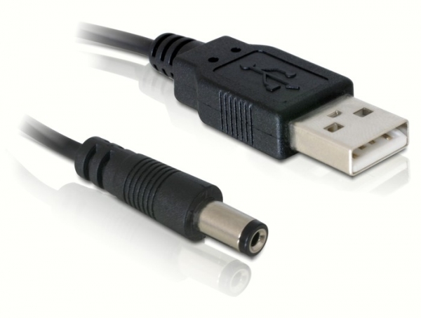 USB Power Anschlusskabel USB A Stecker an Hohlstecker 5,4mm, Länge: 1m