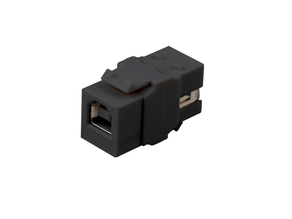 USB2.0 Snap-In Adapter schwarz Buchse Serie A/Buchse Serie B