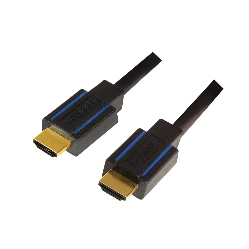 HDMI-Kabel, A/M zu A/M, 4K/60 Hz, zertifiziert, schwarz/blau, 3 m