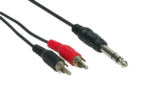Stereo Verbindung 6,3 Klinke St / 2 x Cinch St,  Länge: 1,5m, Good Connections®