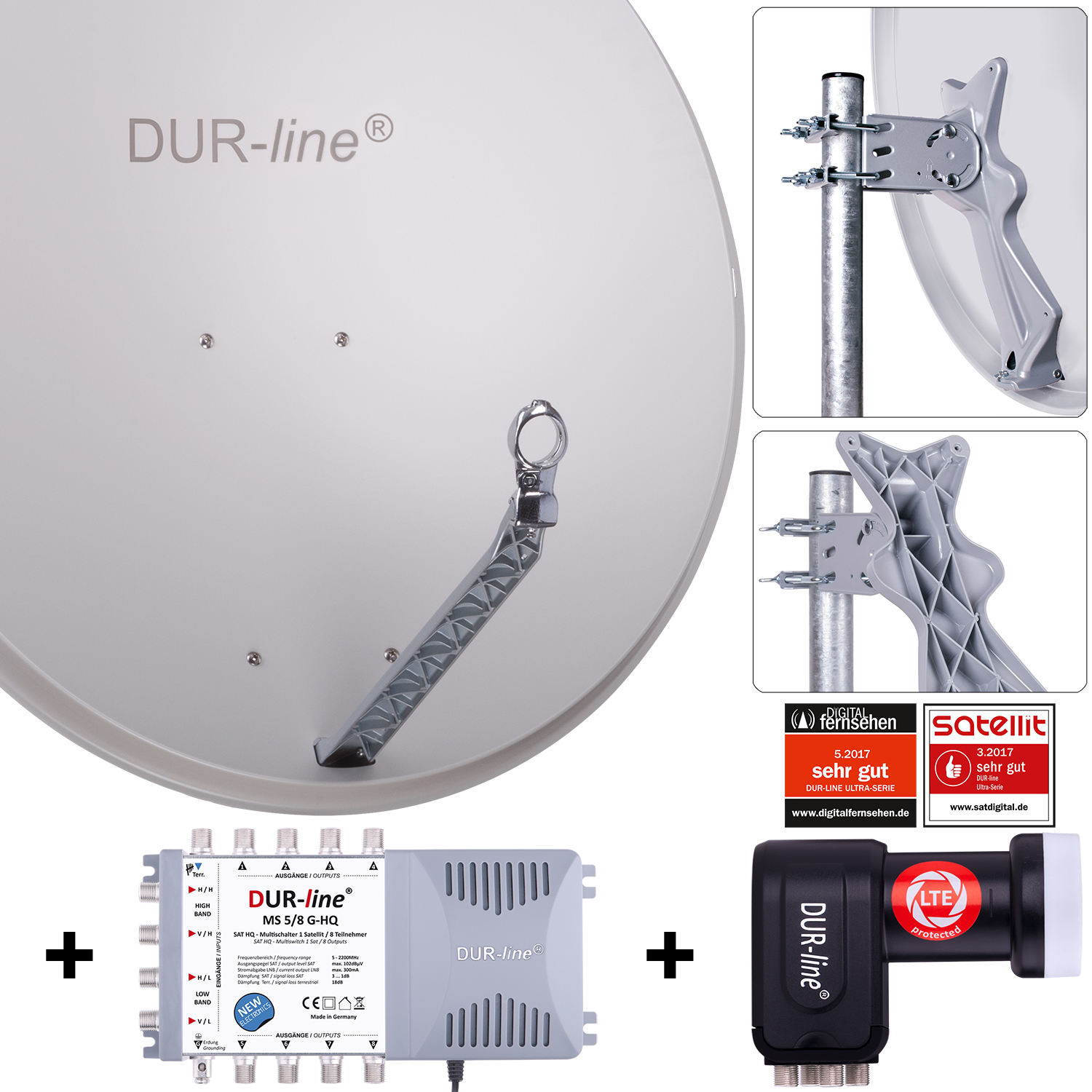 DUR-line Select 85/90 G + MS5/8 + LNB - 8 Teilnehmer Set