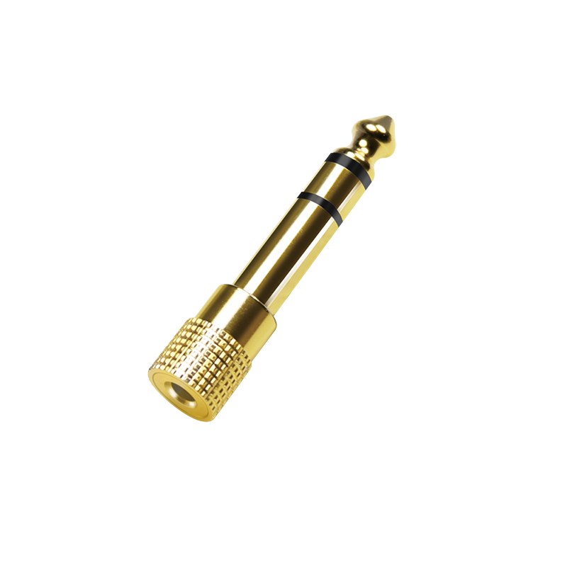 Audio-Adapter, 6,35 mm 3-Pin/M zu 3,5 mm 3-Pin/F, Zink Audio-Adapter, 6,35 mm 3-Pin/M zu 3,5 mm 3-Pin/F, Zink