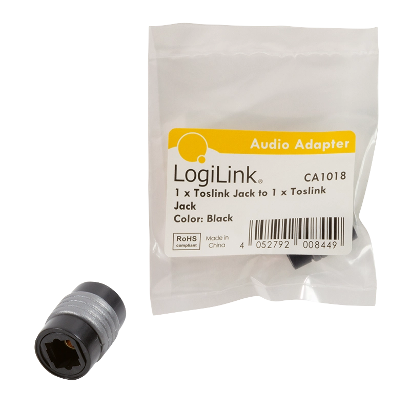 Audio-Adapter, Toslink/F zu Toslink/F, schwarz
