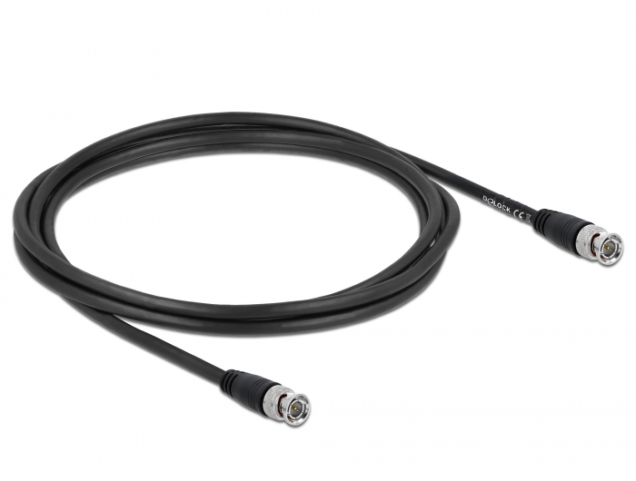 Kabel BNC Stecker an BNC Stecker, schwarz, 2 m, Delock® [80082]