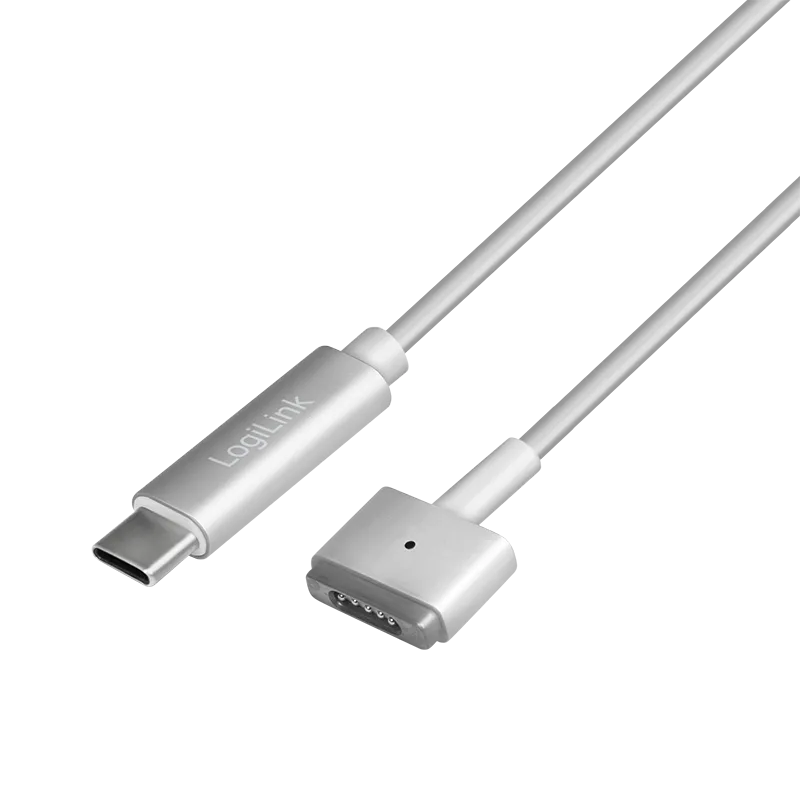 USB 3.2 Gen1-Kabel, USB-C/M zu Magsafe2/M, PD, silber, 1,8 m