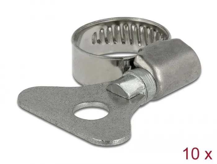 Schlauchschelle mit Flügelmutter 13 - 19 mm 10 Stück Metall,