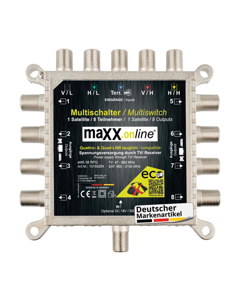 Multischalter 8 Teilnehmer & 1 Satellit, Quad- & Quattro LNB tauglich Multischalter 8 Teilnehmer & 1 Satellit, Quad- & Quattro LNB tauglich