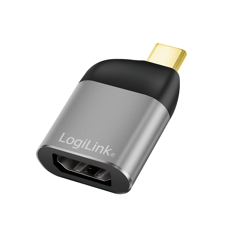 USB Type-C-Adapter, USB-C/M zu DP/F, 8K, Alu, schwarz/grau