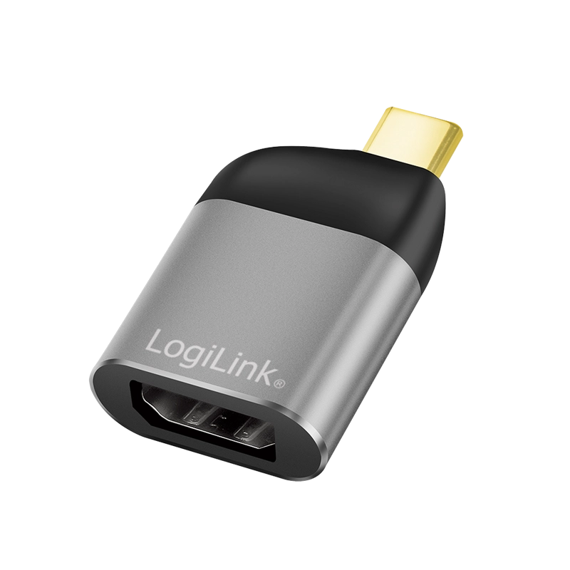 USB 3.2 Gen2 Type-C-Adapter, USB-C/M zu DP/F, 8K, Alu, schwarz/grau