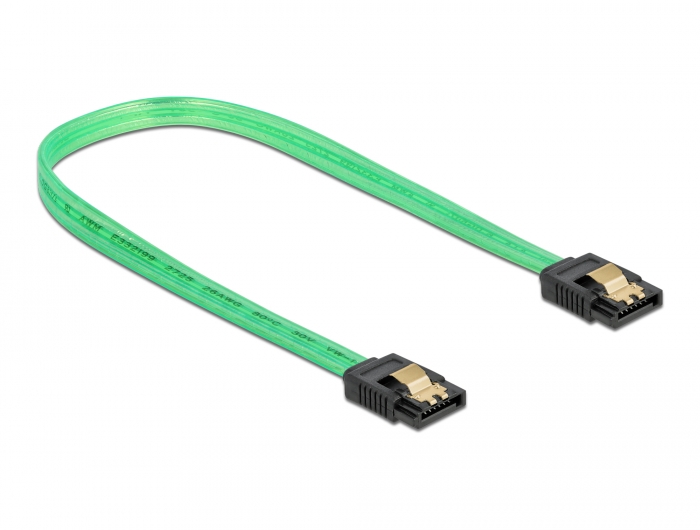 SATA 6 Gb/s Kabel UV Leuchteffekt grün 30 cm, Delock® [82064]