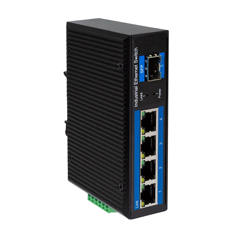 Industrial Gigabit Ethernet Switch, 4-Port 1000 Mbit/s + 1 Port SFP