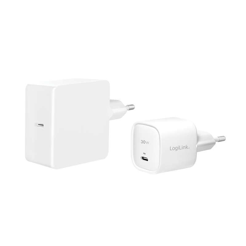 USB-Steckdosenadapter, GaN, 1x USB-C (PD), 30 W, weiß