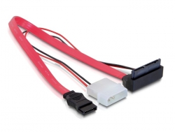Kabel, Micro SATA Buchse an 2Pin Power 5V/3,3V + SATA nach oben gewinkelt, 0,3m, Delock® [82551]
