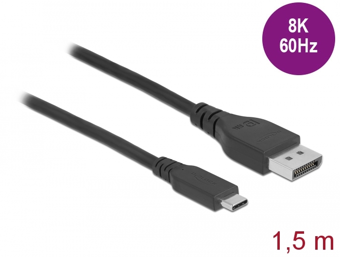 Bidirektionales USB Type-C™ zu DisplayPort Kabel (DP Alt Mode) 8K 60 Hz 1,5 m DP 8K zertifiziert, De