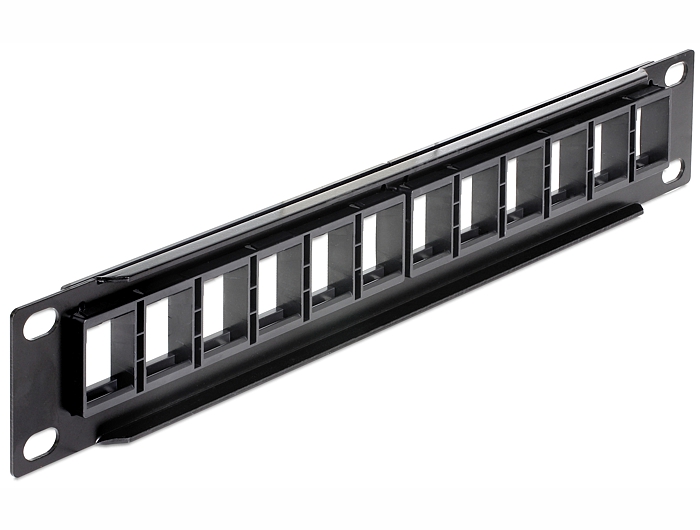 Patchpanel Keystone, 10" 12- Port, schwarz, Delock® [43259]