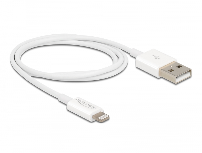 USB Daten- und Ladekabel für iPhone™, iPad™, iPod™ weiß 1 m, Delock® [83000]